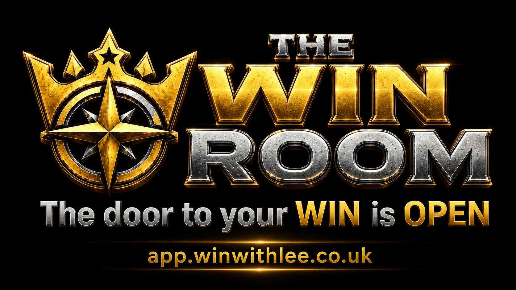 The WIN Room official gold crest and wordmark